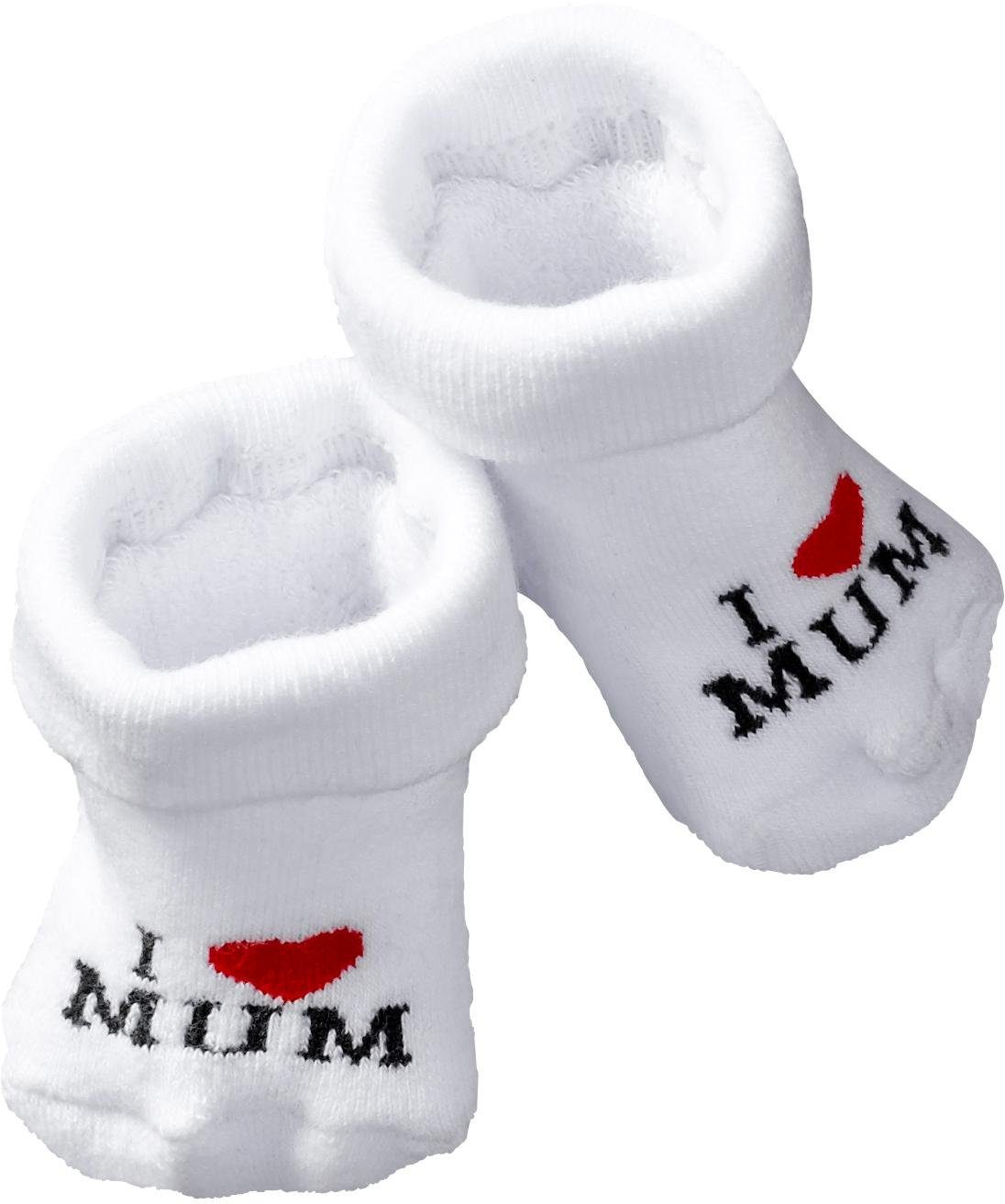 Vivance Umschlagsocken I Love I (4-Paar) Umschlagbündchen Mum, Dad mit Love