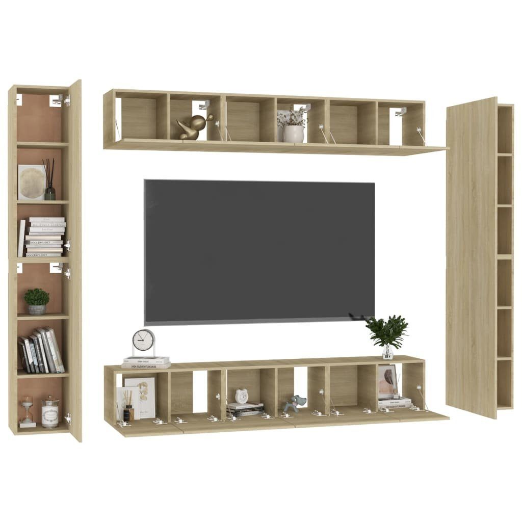 TV-Schrank furnicato Holzwerkstoff TV-Schrank-Set 10-tlg. Sonoma-Eiche