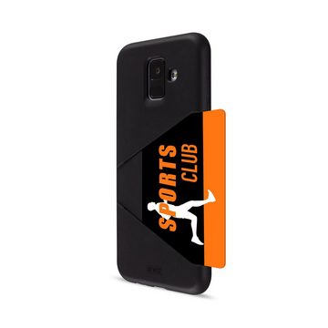 Artwizz Smartphone-Hülle Artwizz TPU Card Case - Artwizz TPU Card Case - Ultra dünne, elastische Schutzhülle mit Kartenfach auf der Rückseite für Galaxy A6 (2018), Schwarz