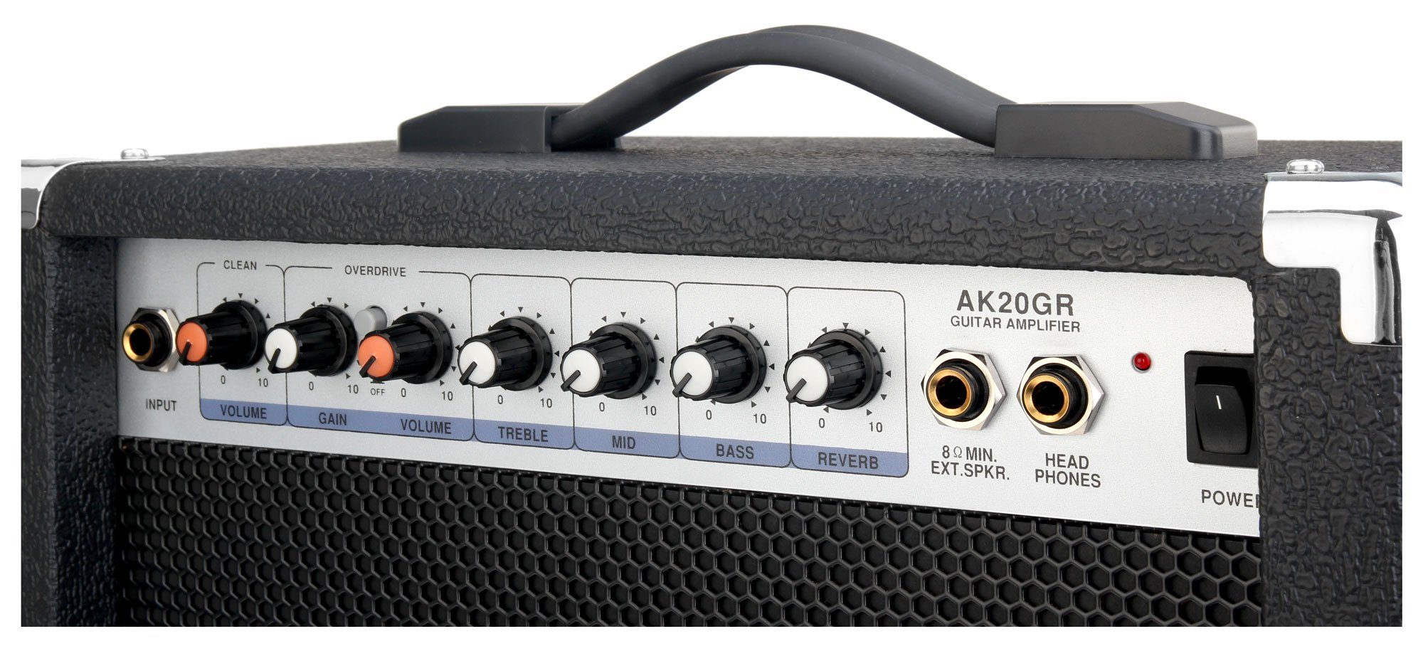 Soundking AK20GR Gitarrenverstärker Verstärker (Anzahl Kanäle: 2 (Clean und Overdrive), 60 W, Gitarrencombo - 8" Speaker - Echter Federhall (Reverb)