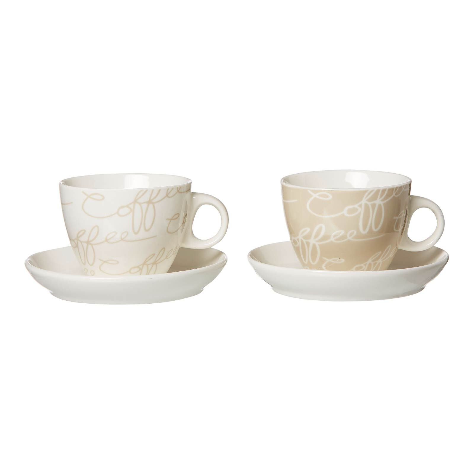 Ritzenhoff & Breker Tasse Cornello Cappuccino-Geschirr 4er Set, Porzellan