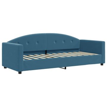 vidaXL Bett Tagesbett mit Matratze Blau 80x200 cm Samt