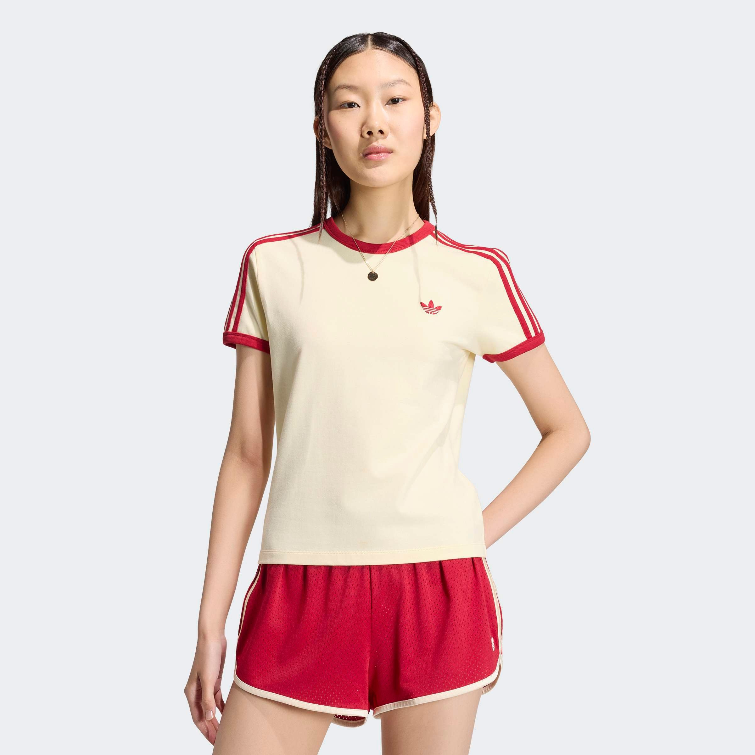 adidas Originals T-Shirt 3S TEE SLIM sanft anliegende Passform, ohne Verschluss, für sportlichen Look