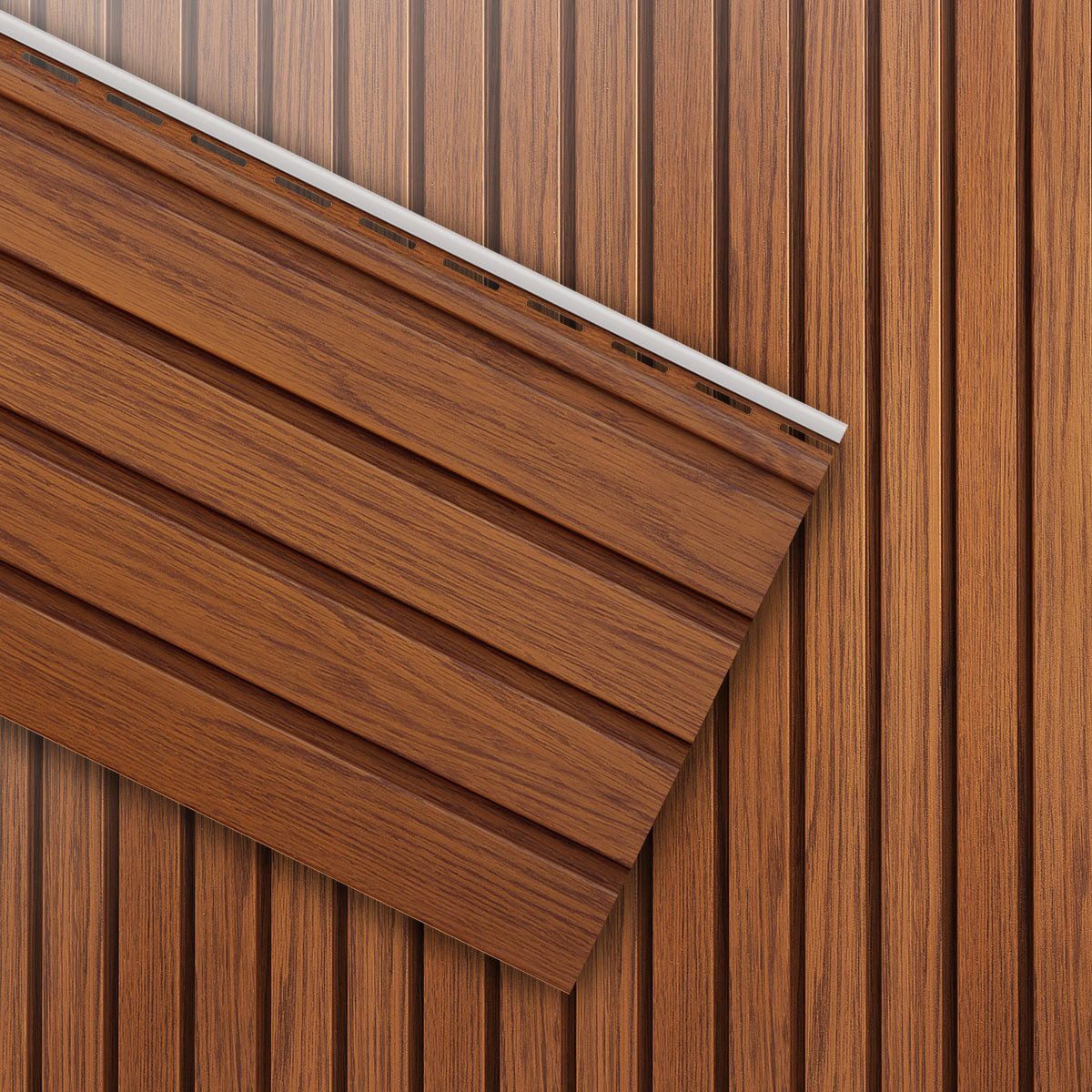 VILO Verkleidungspaneel Canadian Siding SVP-06 Fronto Standard 2,95m St. 0,74qm golden oak, BxL: 28,5x295 cm, 0,963 qm, (Stückweise 1 Paneel, 0,963 qm) 2-lagig robuste Ausführung, pflegeleicht, abwaschbar, Leichtgewicht