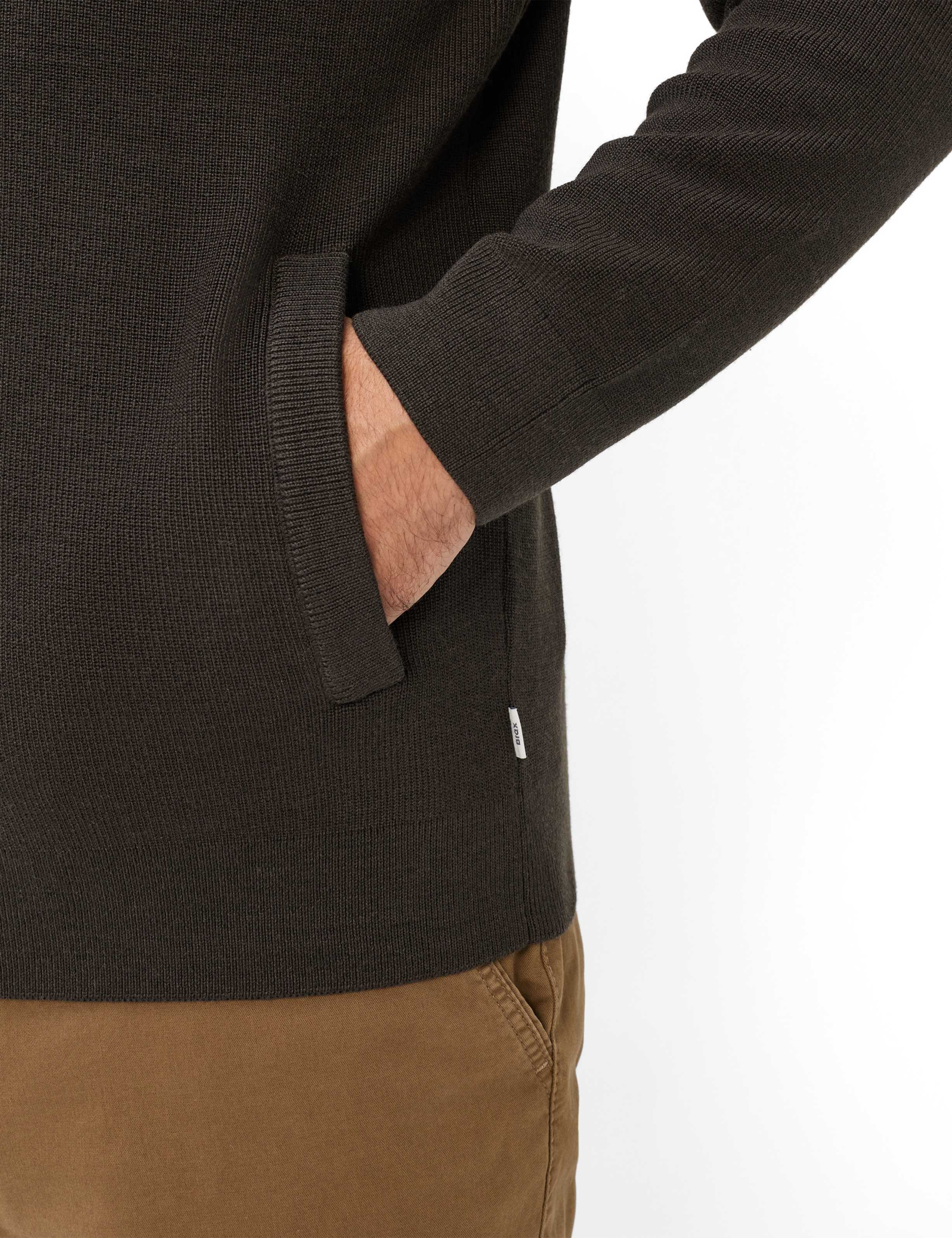 Brax Strickjacke Style JOHN Feel Good Sportive: Strickjacke im Woll-Baumwoll-Mix – Bild 4 von 5