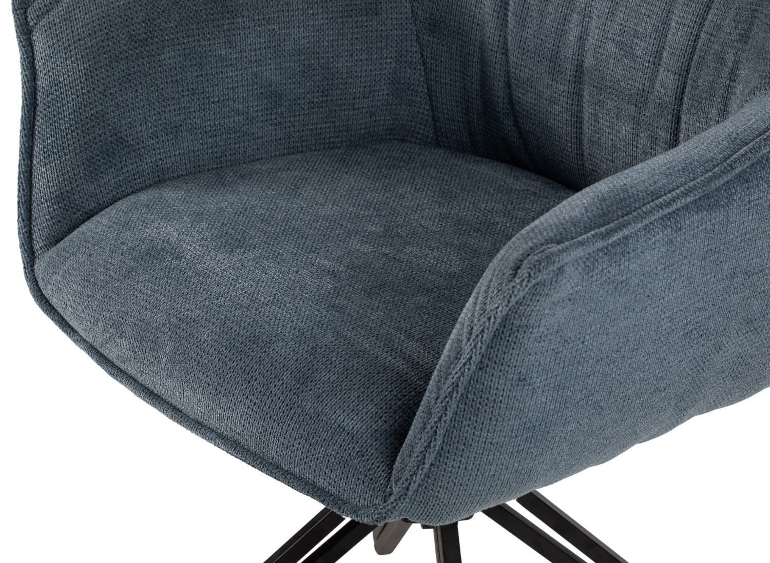 bene living Sessel Ginosa - drehbar - blau (Set, 4-St), schwarzes Metall-Gestell - bequeme Arm- und Rückenlehne