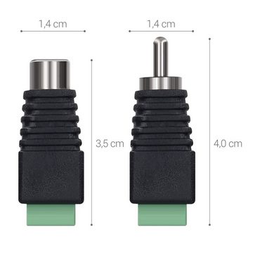 kwmobile 5x RCA Stecker Adapter-Set - Cinch Verbinder 2 polig - RCA-Stecker Netzwerk-Adapter, 4,00 cm