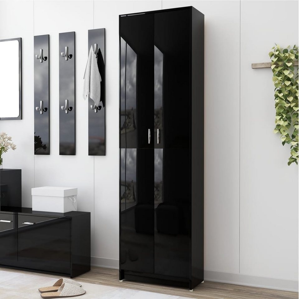 furnicato Kleiderschrank Garderobenschrank Hochglanz-Schwarz 55x25x189 cm  Holzwerkstoff (1-St)