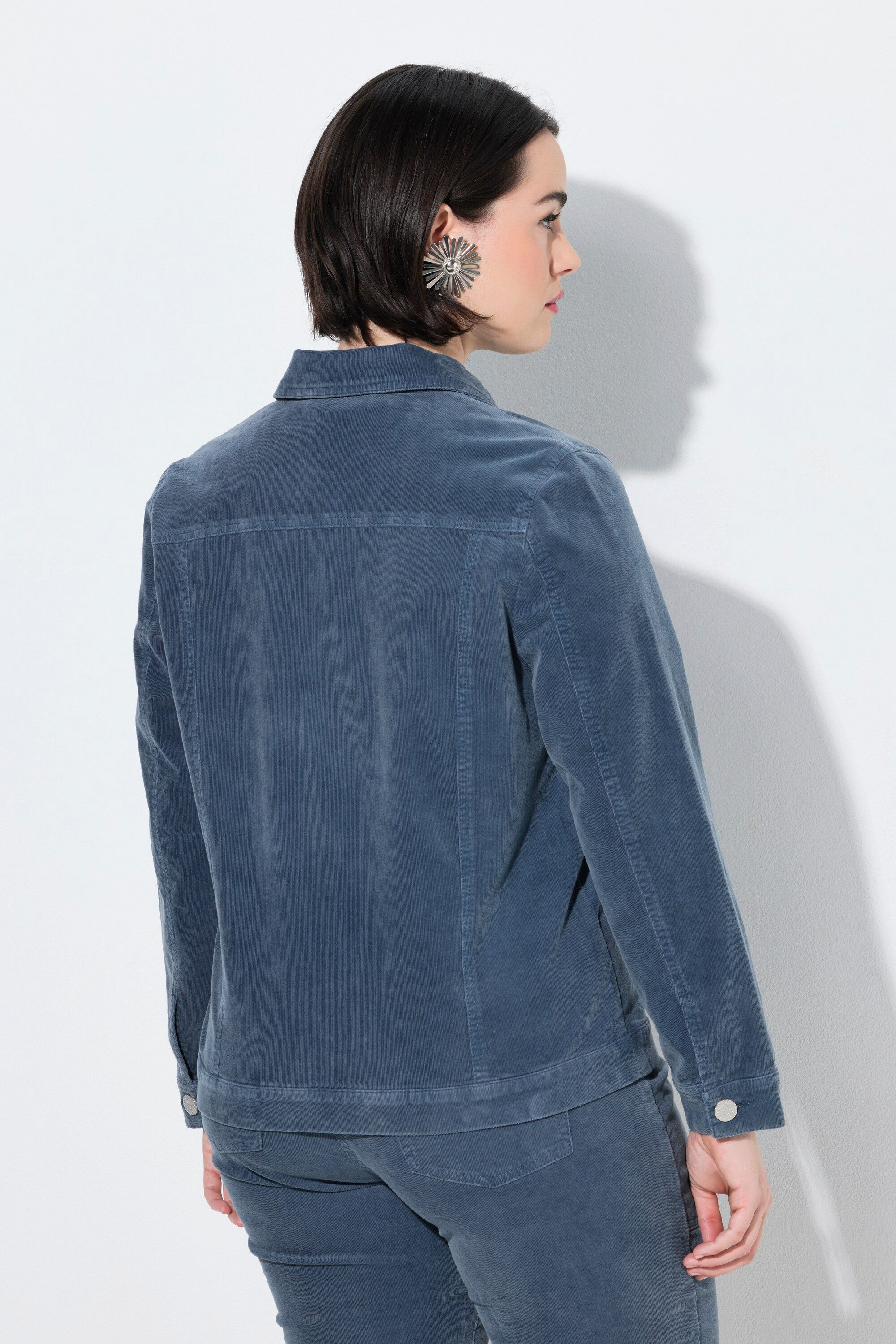 Ulla Popken Jeansjacke Cordjacke Knopfleiste Hemdkragen Langarm – Bild 3 von 4