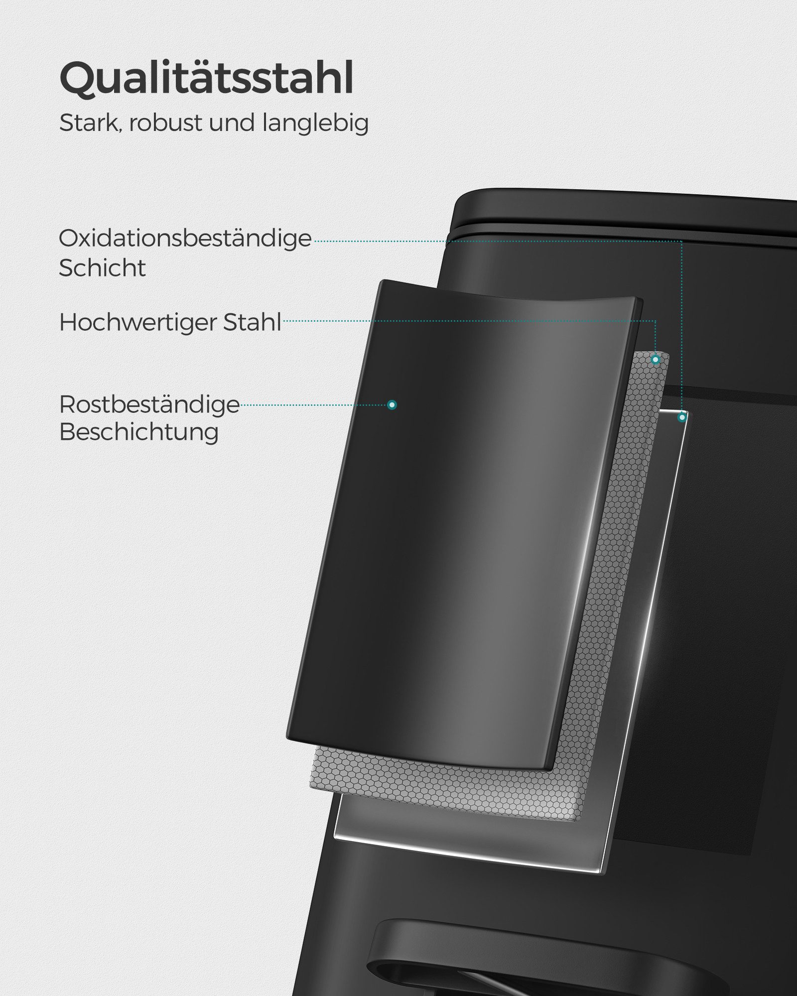 SONGMICS Kosmetikeimer, 6/8Liter, Mülleimer Bad, kleiner Abfalleimer