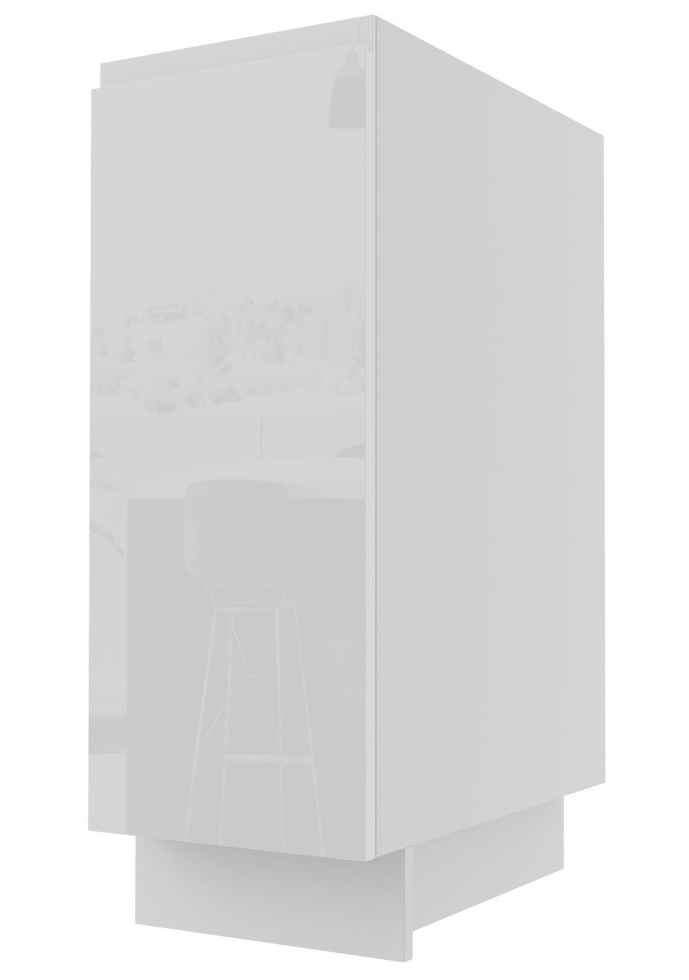 Feldmann-Wohnen Unterschrank Florence (Florence) 30cm Front-, Korpusfarbe und Ausführung wählbar grifflos 1-türig RAL 9018 papyrusweiß Hochglanz