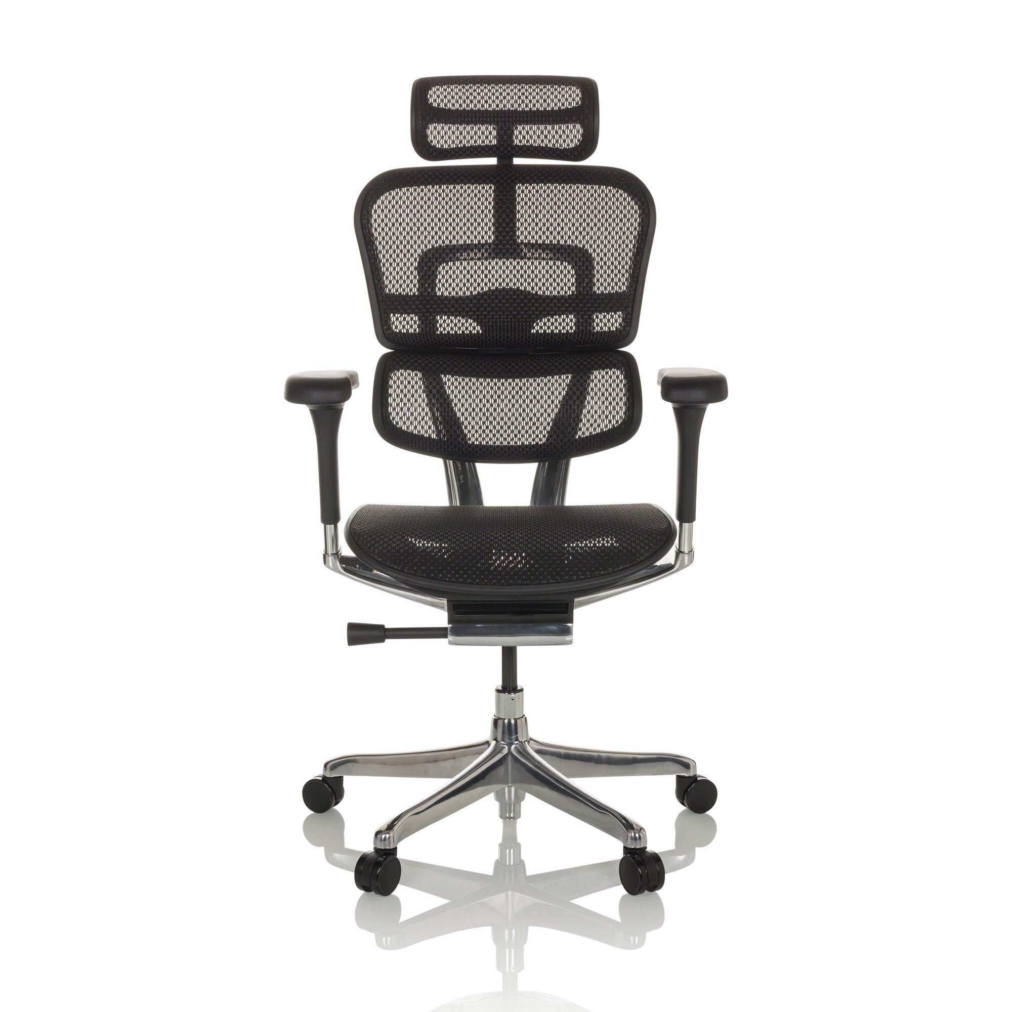 hjh OFFICE Drehstuhl Luxus Chefsessel ERGOHUMAN I Netzstoff (1 St), Bürostuhl ergonomisch Schwarz