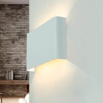 Licht-Erlebnisse Wandleuchte HAGA, ohne Leuchtmittel, Up & Down Lampe Wand Weiß moderne Hotelleuchte G9 Flur Wandlampe