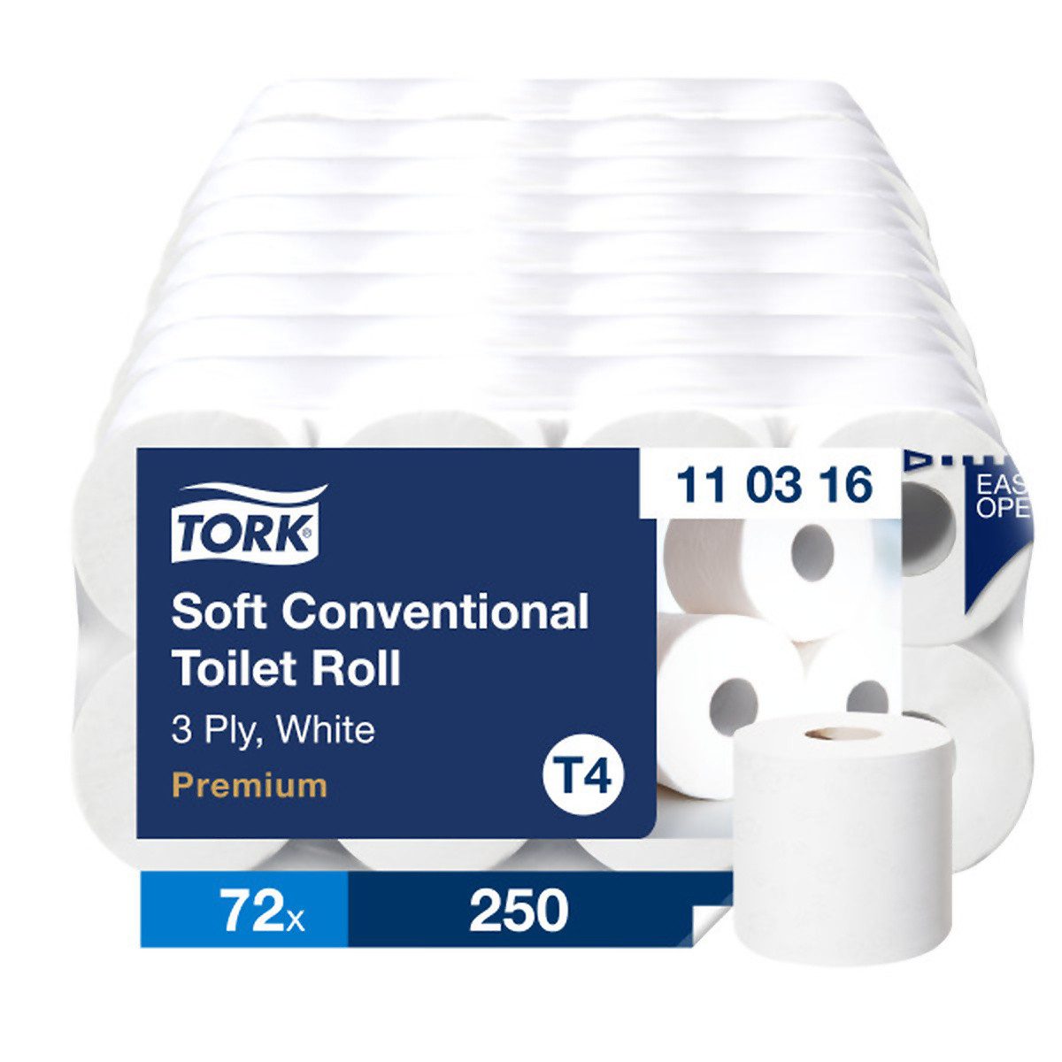 Essity Germany GmbH Toilettenpapier Tork weiches Kleinrollen-Toilettenpapier in Weiß T4