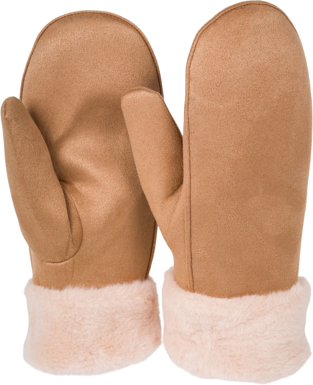 styleBREAKER Fäustlinge Veloursleder Optik Fäustlinge mit günstig online kaufen