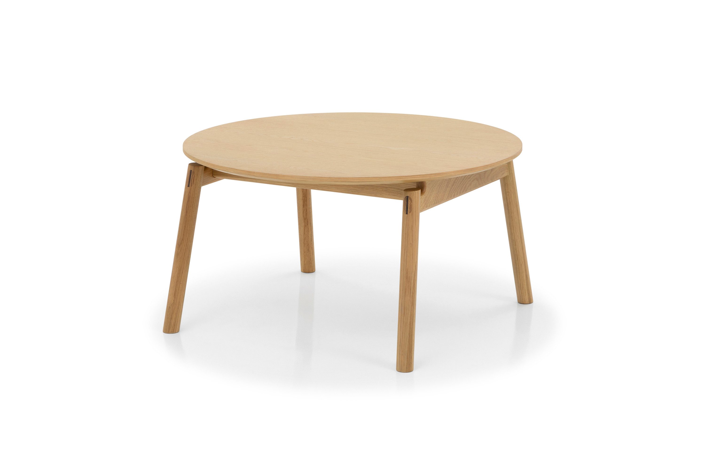 Woodek Design Couchtisch Runder Couchtisch CELESTE aus massiver Eiche natur, 80 cm (mit sichtbarer natürlicher Maserung, 1-St., natur matt lackiert), Durchmesser 80 cm