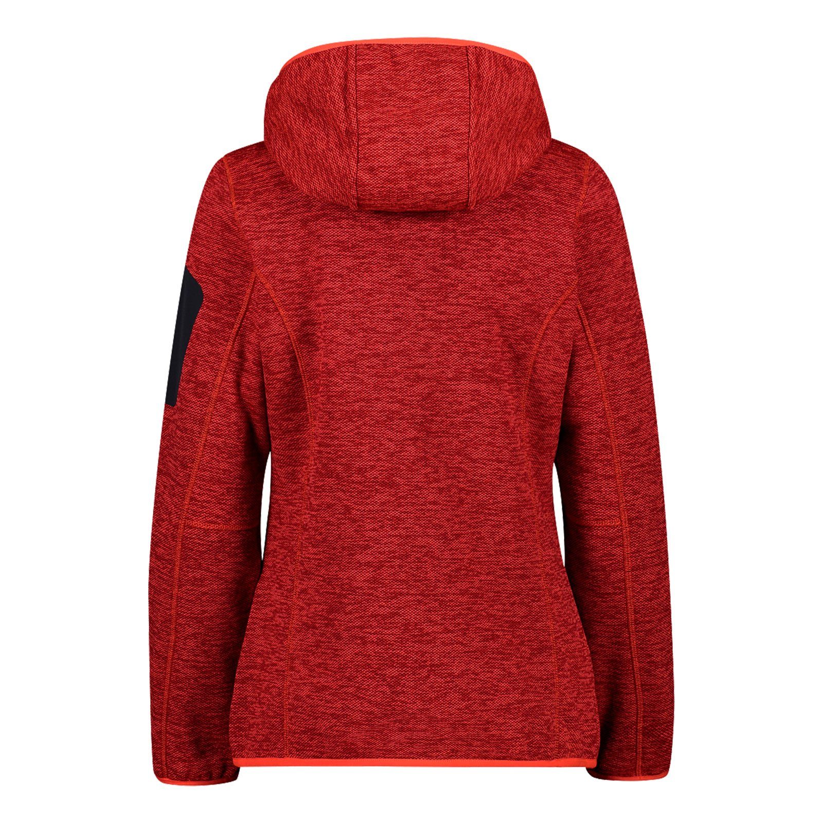 red Knit CMP Tech™ Woman aus / Jacket anthracite Material 22CP / besonders Hood fluo Fleecejacke Fix papavero