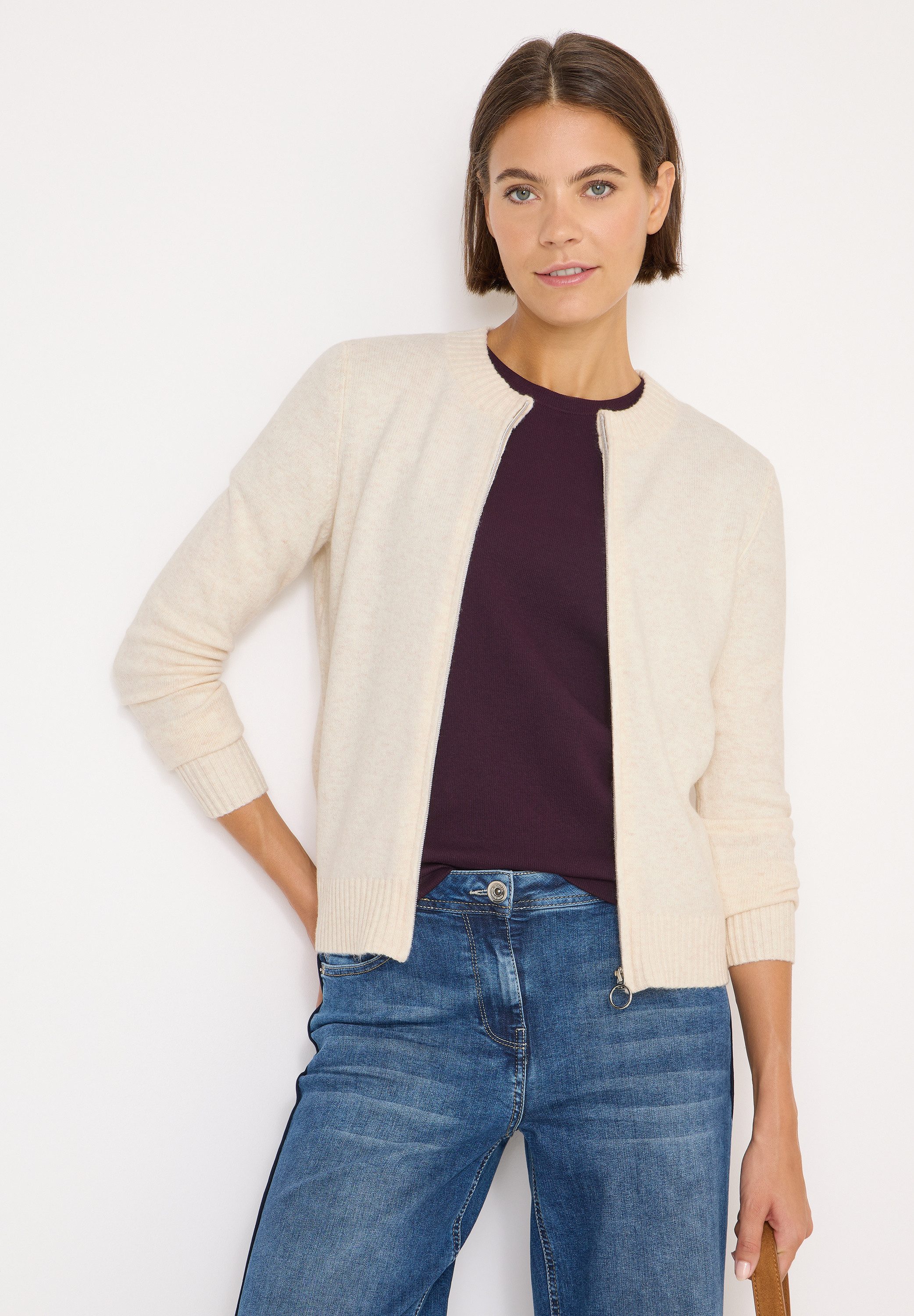 CECIL Cardigan mit Rippbündchen günstig online kaufen