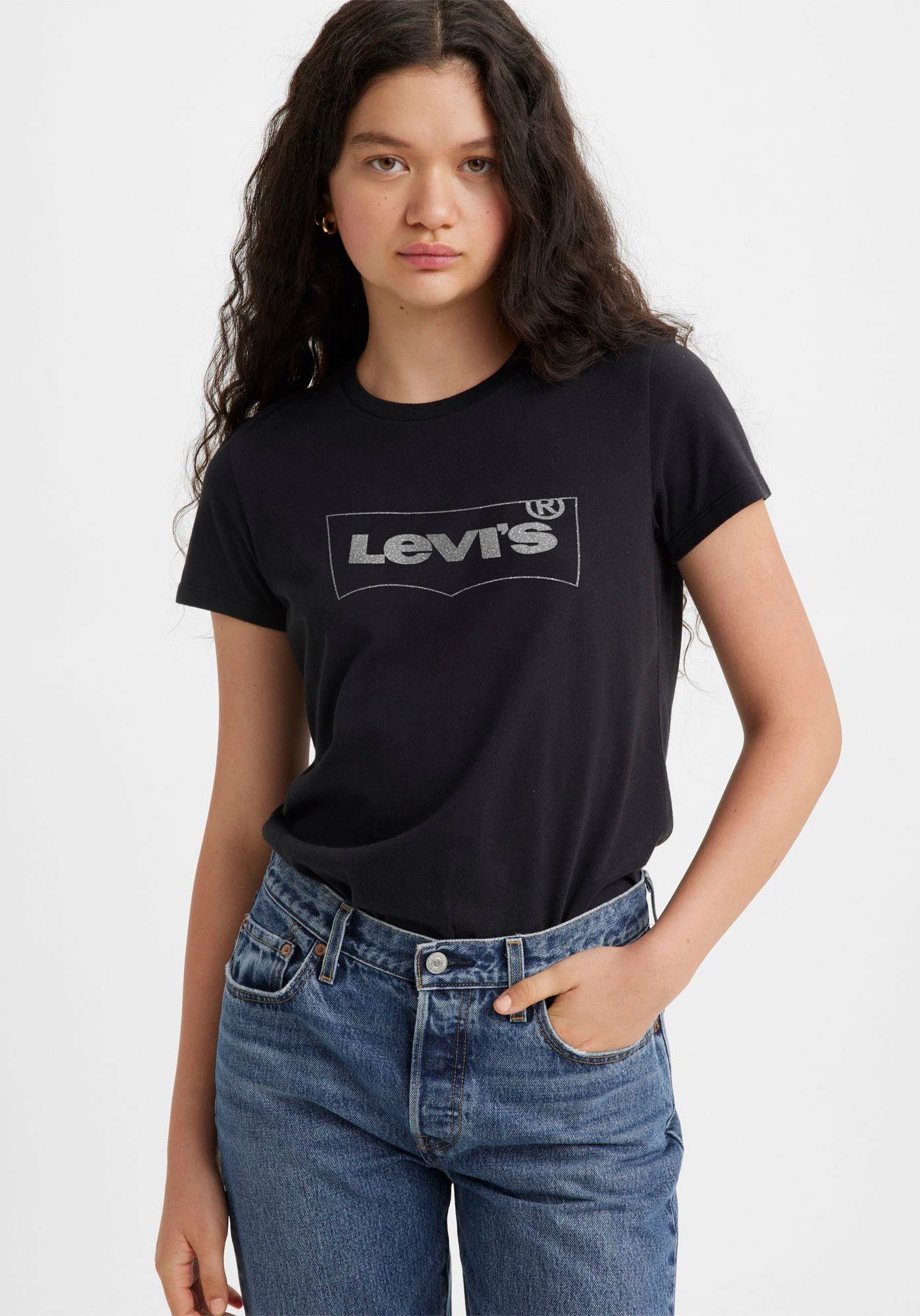 Levi's® Rundhalsshirt THE PERFECT TEE mit Logo im Metallic-Holo Print