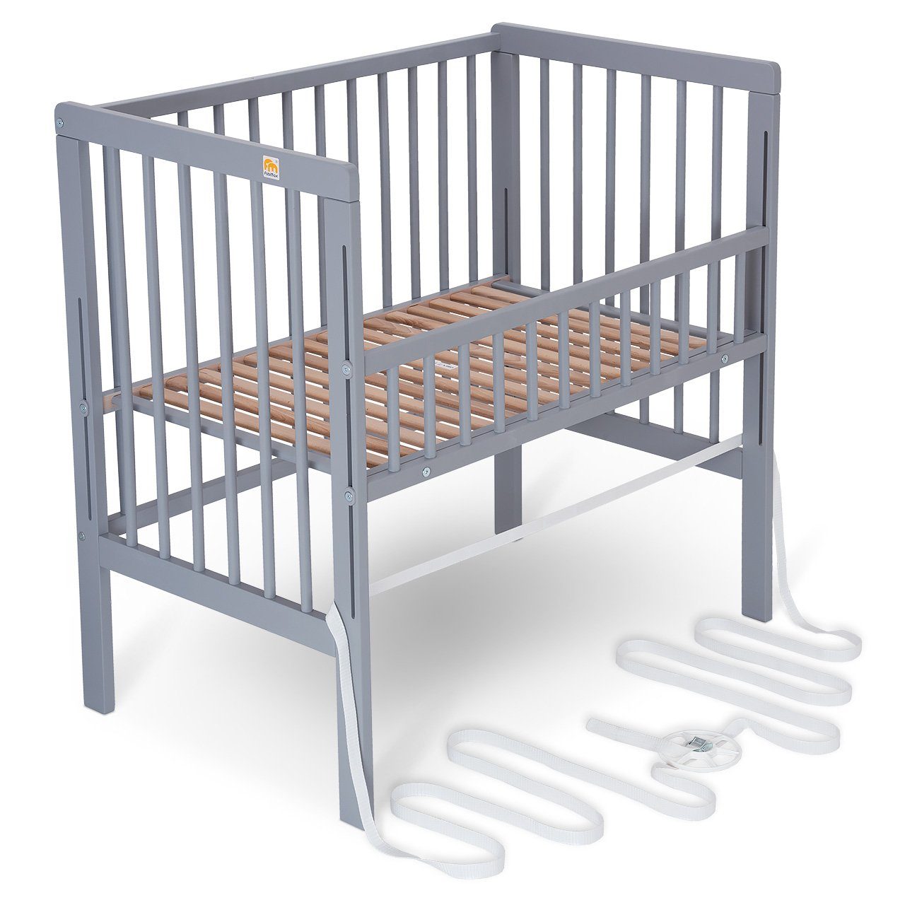 FabiMax Beistellbett Boxspring Fix grau, mit 12cm Rausrollschutz, Matratze günstig online kaufen