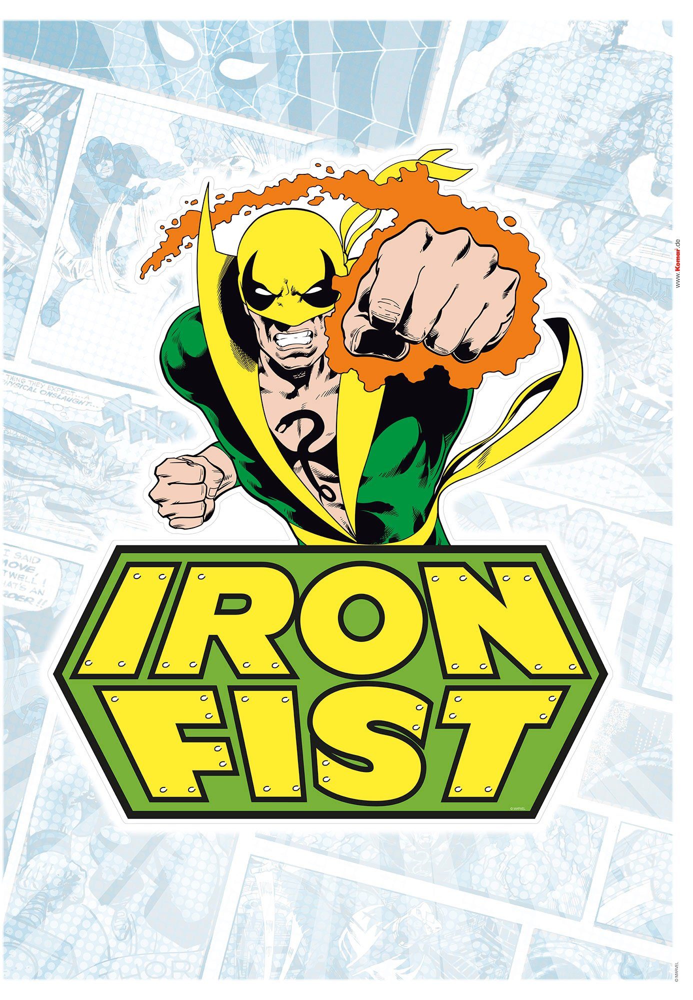 Komar Wandtattoo Iron Fist Comic selbstklebendes cm Wandtattoo Höhe), (1 St), (Breite x 50x70