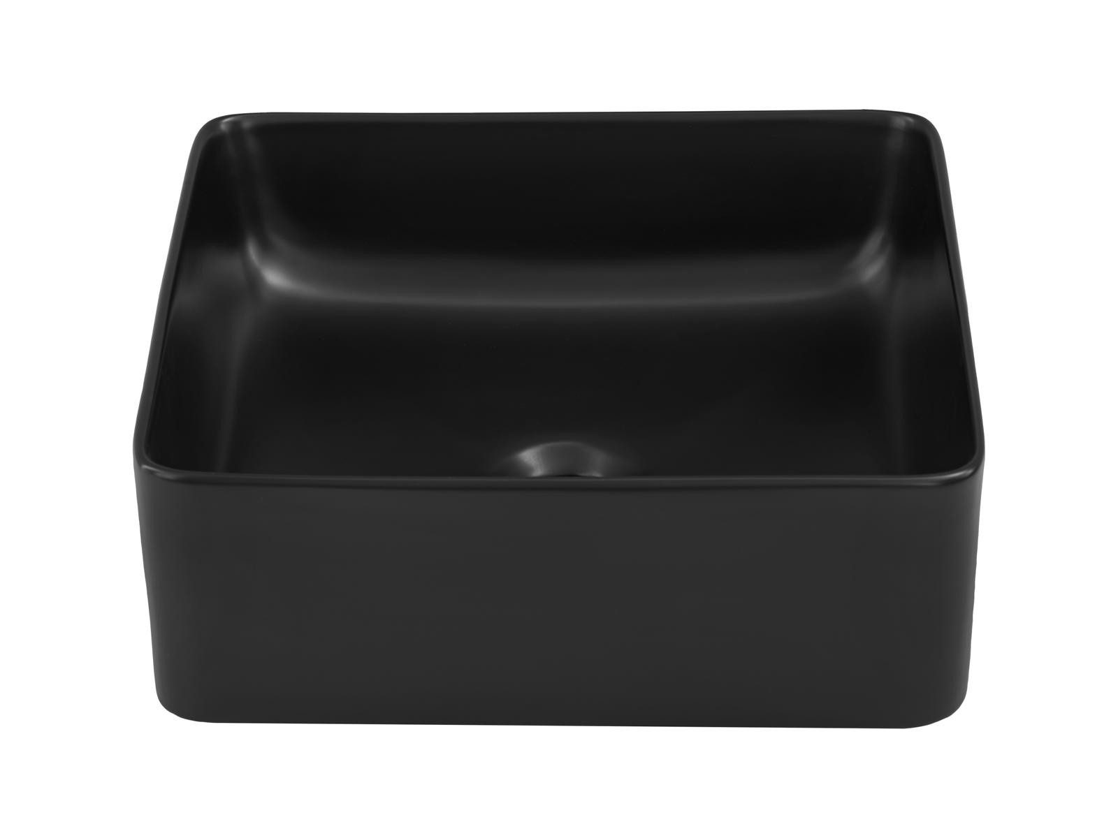 Xlmoebel Waschbecken Schwarze Keramik Aufsatzplatte für Waschtisch Becken, Made in Europa