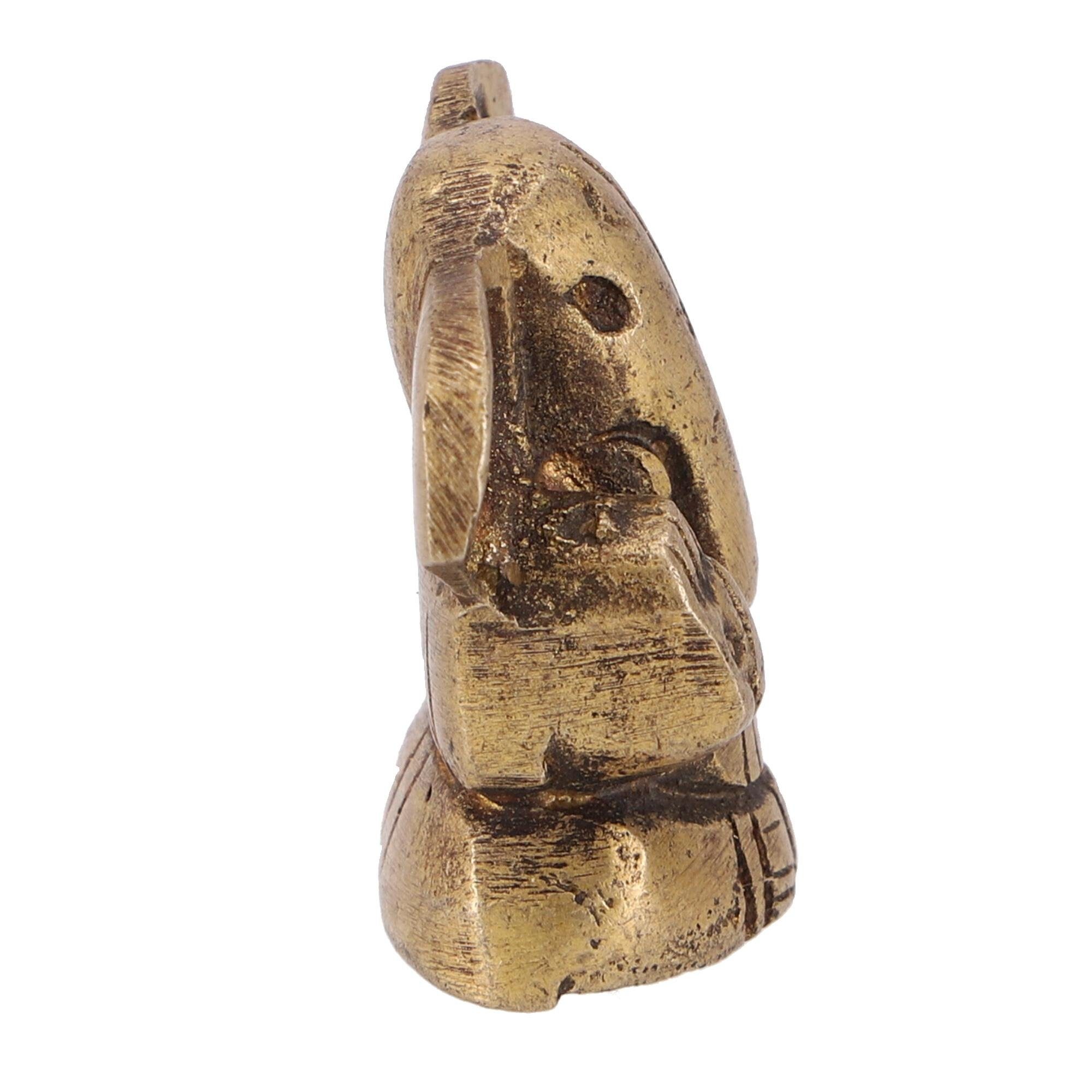 Guru-Shop Dekofigur Ganesha cm 4 - 3 Statue Messing aus Motiv