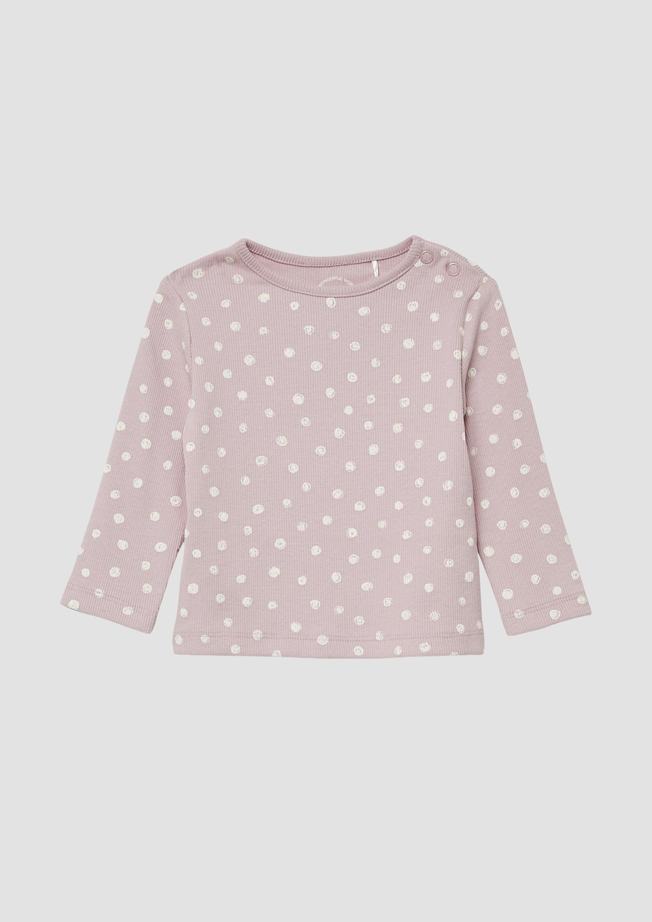 s.Oliver Langarmshirt T-Shirt Geripptes Langarmshirt mit All-over-Print