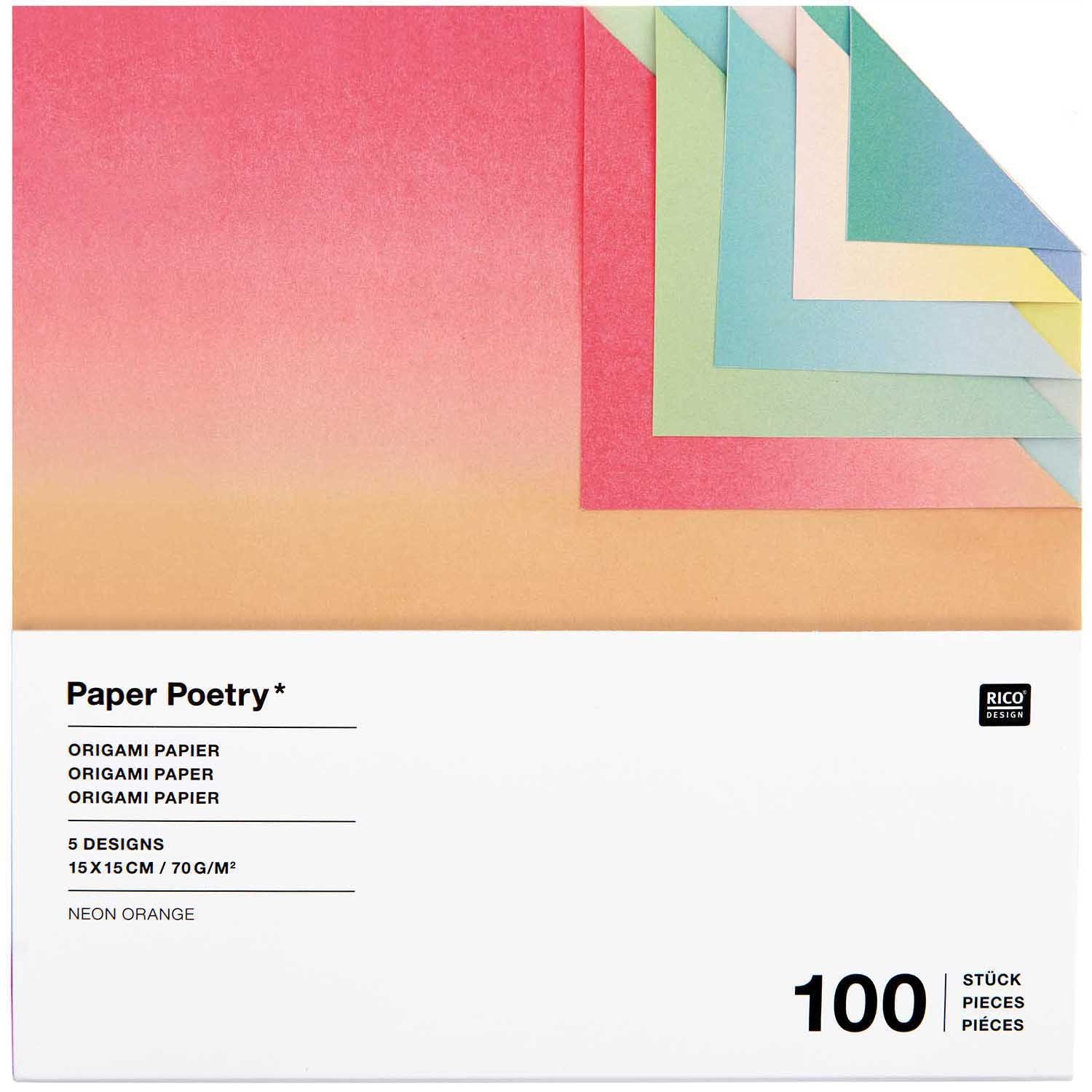 Rico Design Kraftpapier Farbverlauf, 15x15cm, 100 Blatt