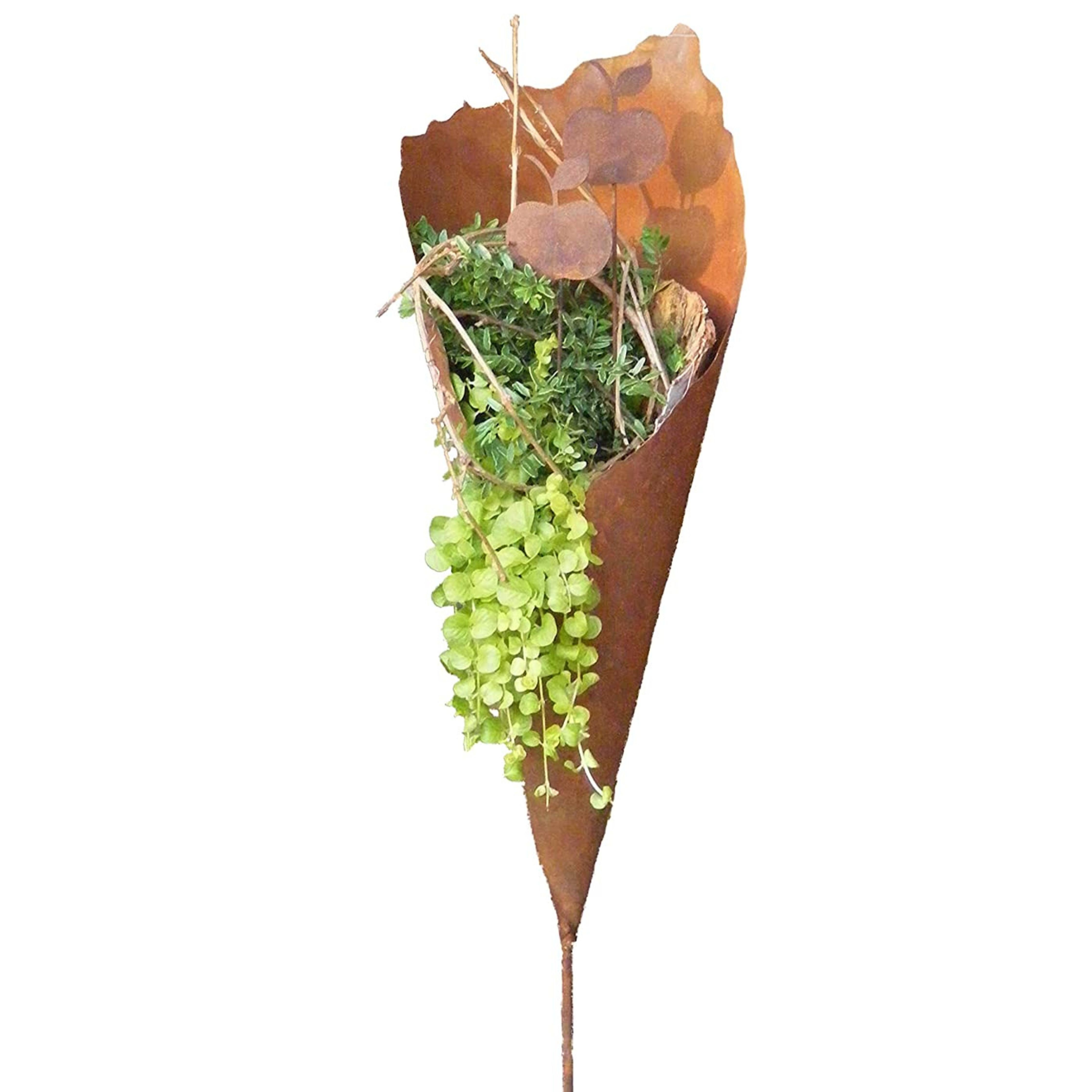 Rostikal Gartenstecker Gartendeko Metall Pflanztüte Beetstecker Echter Rost günstig online kaufen