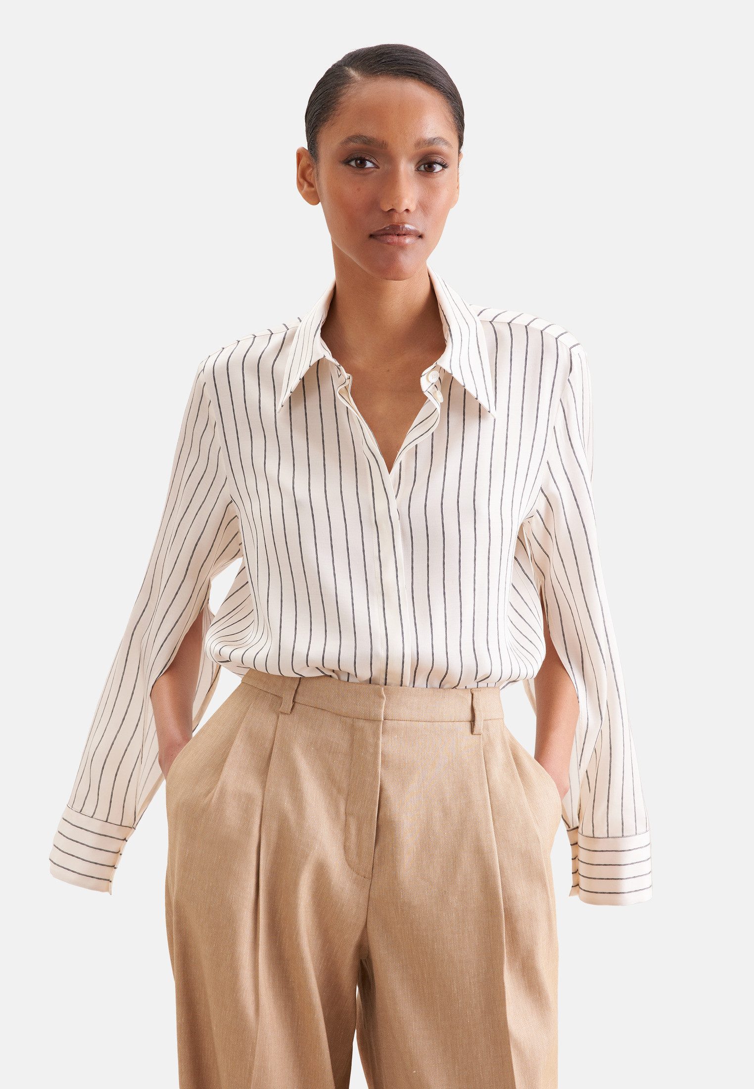 seidensticker Klassische Bluse Tunika Gestreift