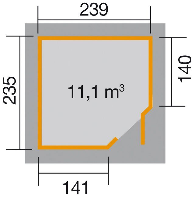 weka Gartenhaus 229 Gr.2, cm 270x270 BxT