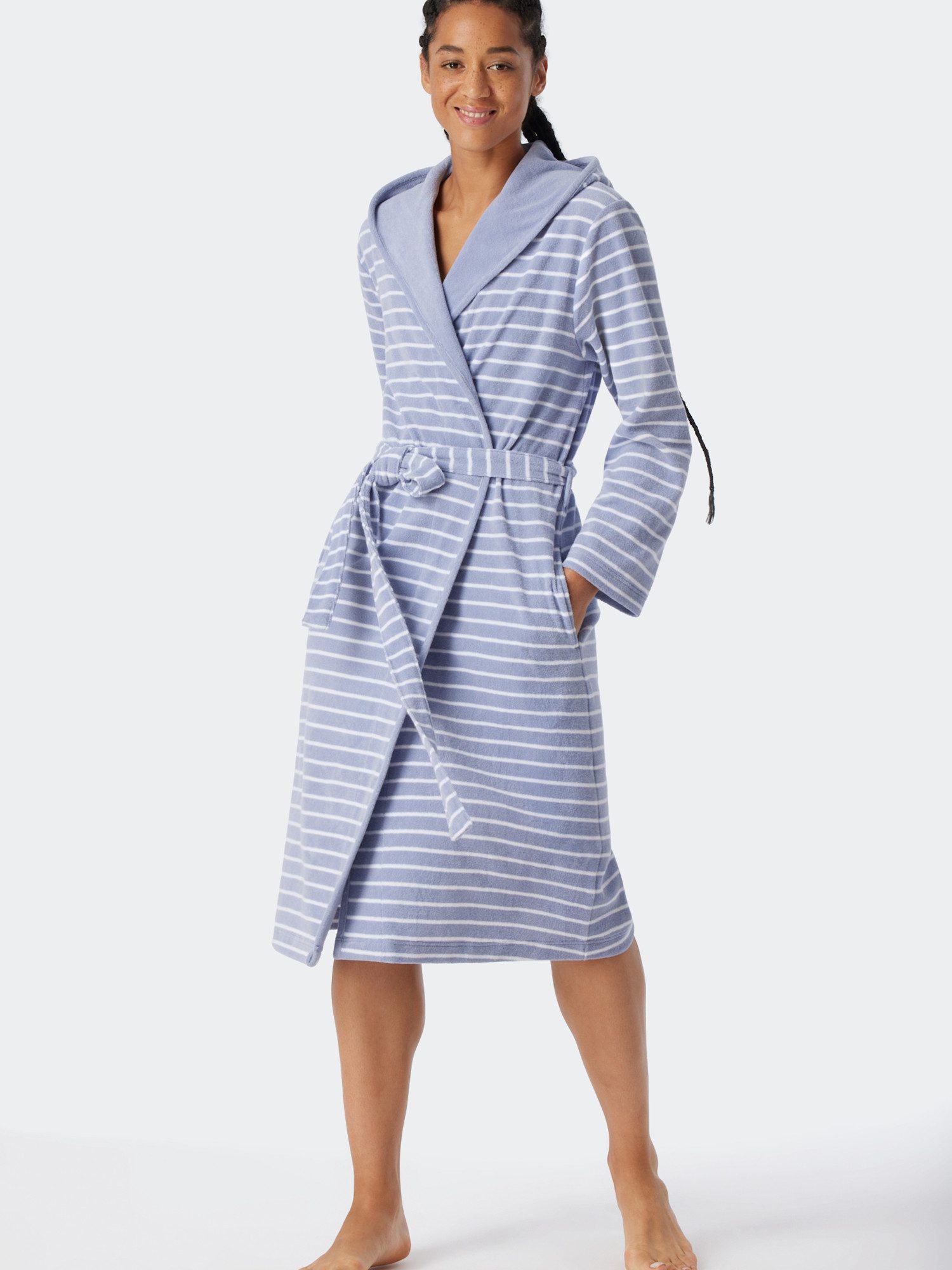 Schiesser Bademantel Feather Terry, Bade-mantel sauna Morgen-mantel günstig online kaufen