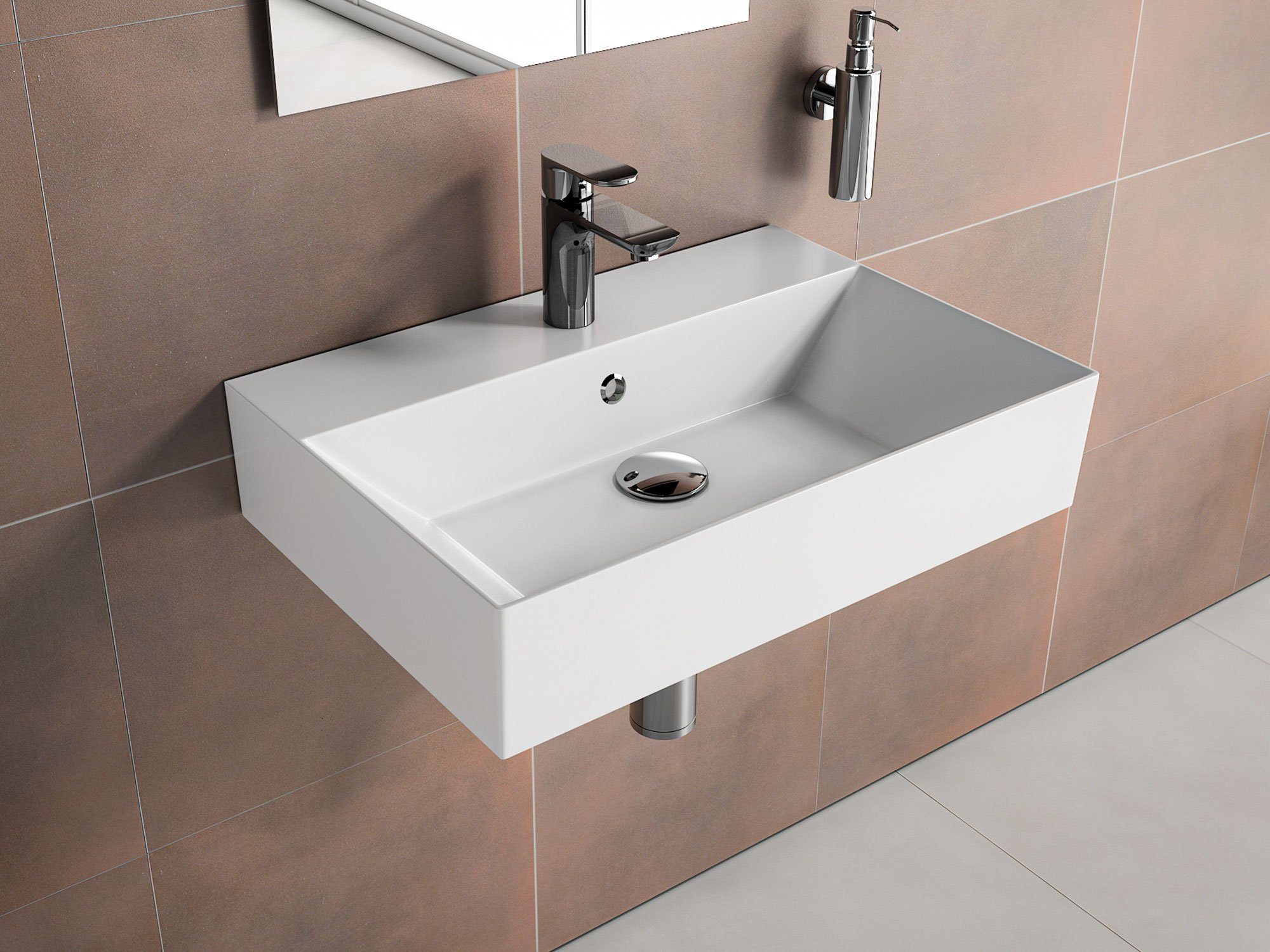 Aqua Bagno Aufsatzwaschbecken Aqua Bagno, Design Waschbecken Hängewaschbecken Aufsatzwaschbecken (Packung)