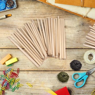 Belle Vous Kantholz Holzstäbe - 50er Pack, 30cm lang, 10mm, Wooden Sticks - DIY, Crafts, Decor - 50 Pack