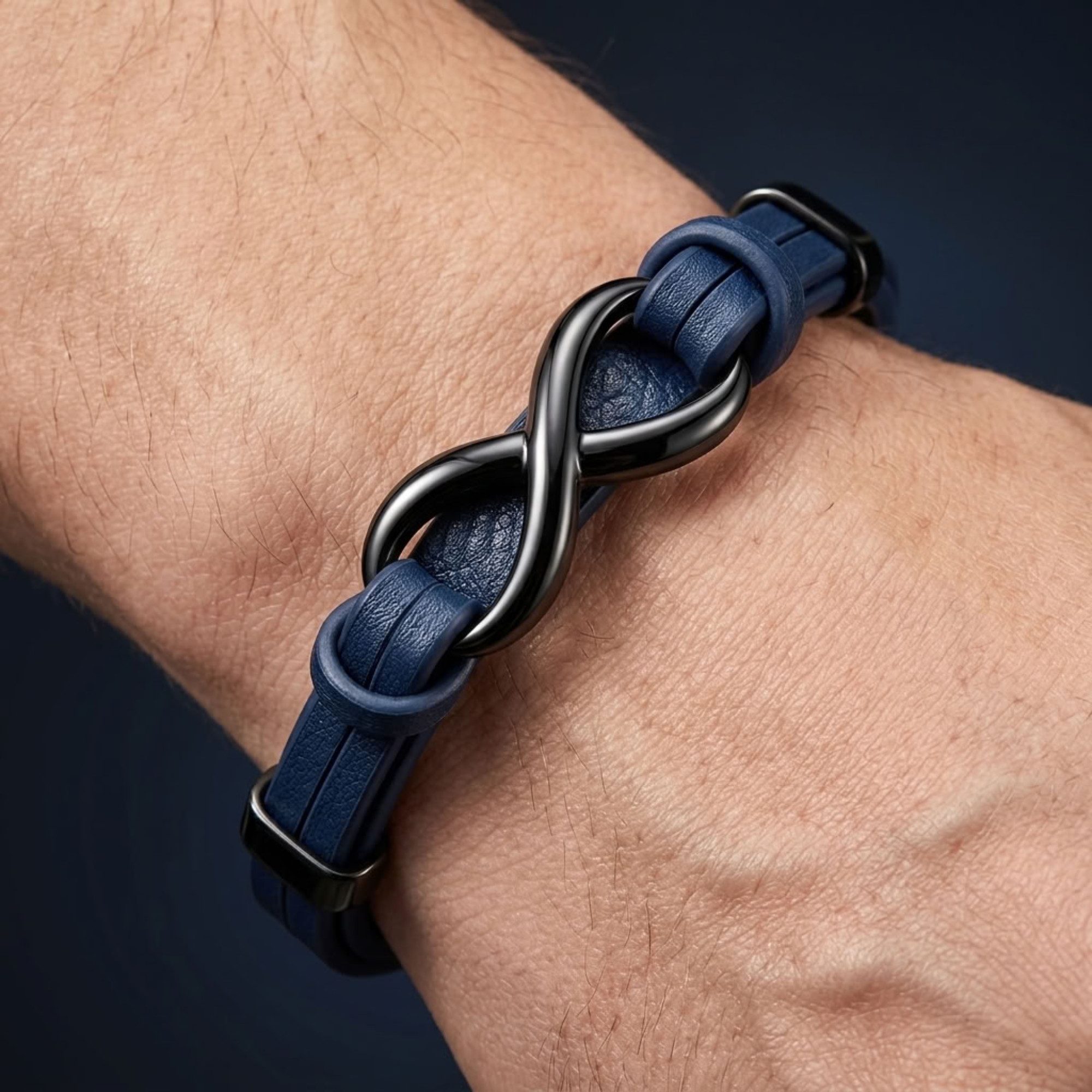 UNIQAL.de Lederarmband Unendlichkeit Leder Armband "INFINITY" Herren (Edelstahl, Echtleder, Casual Style, Handgefertigt), Designed in Germany – Bild 5 von 5