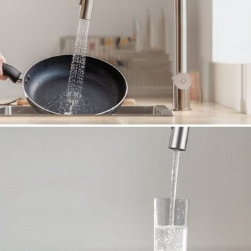 CECIPA Küchenarmatur Hochdruck Küchenarmatur mit herausziehbarer Brause