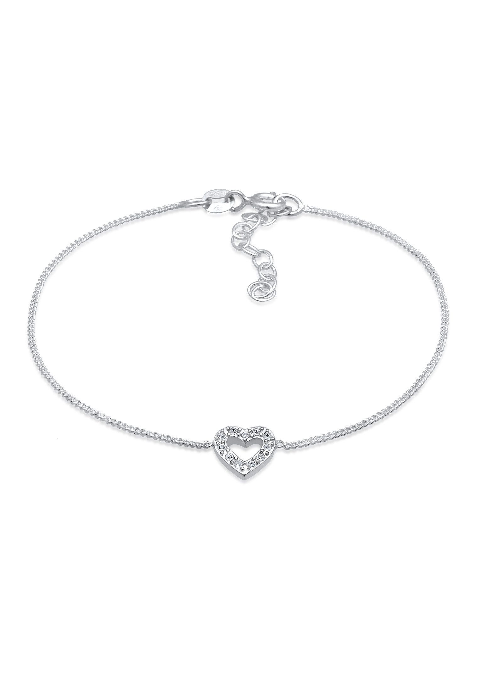 Elli Armband Herz Romantik Weiß 925 Sterling Silber, mit Kristallen von Swa günstig online kaufen