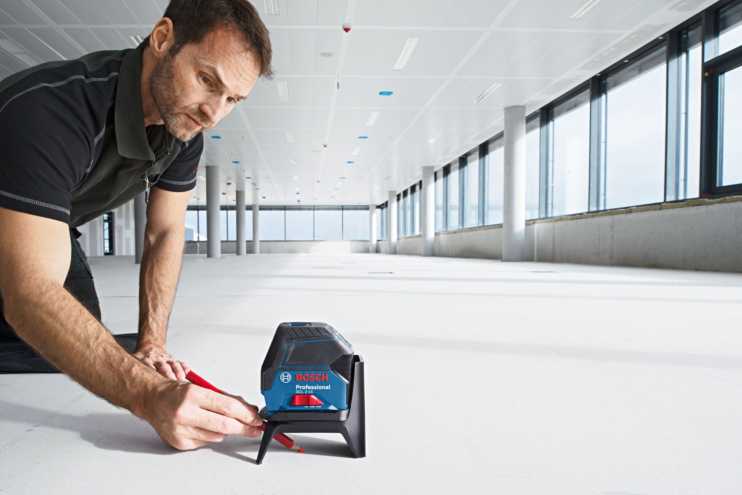 Bosch Professional Punkt- und Linienlaser GCL 2-15, Kombilaser - im Handwerkerkoffer