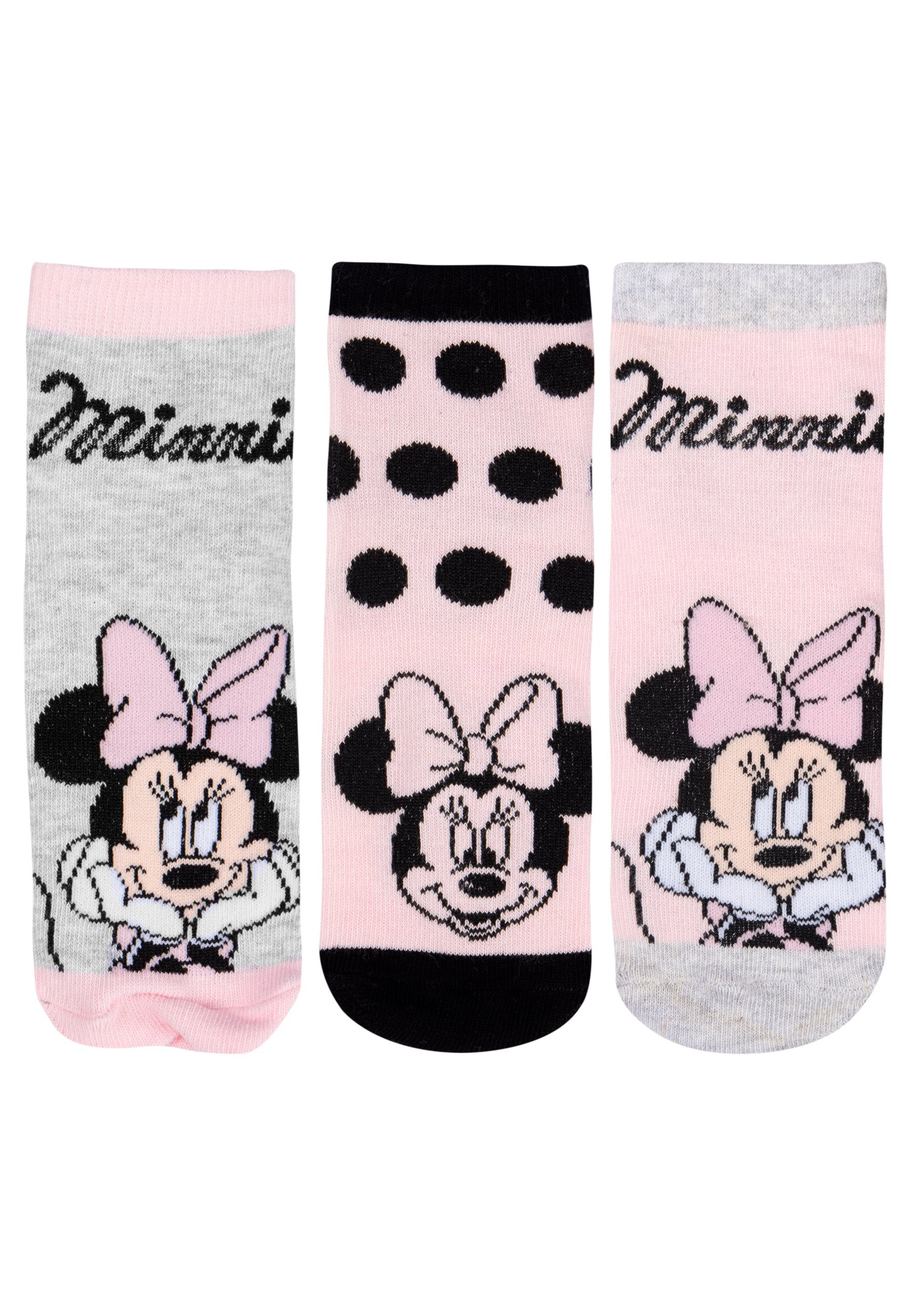 Mouse Labels® Rosa/Grau Minnie Disney Mädchen (5er United für Socken Pack) Socken