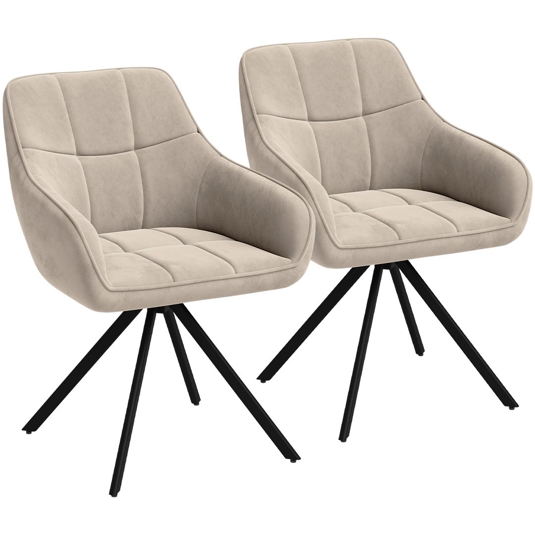 skølm Esszimmerstuhl Sköll Drehstuhl mit Samt-Bezug (2er Set, macchiato, bis 150 kg), Küchenstuhl, höhenverstellbar & drehbar, verfügbar als 4er/6er Set