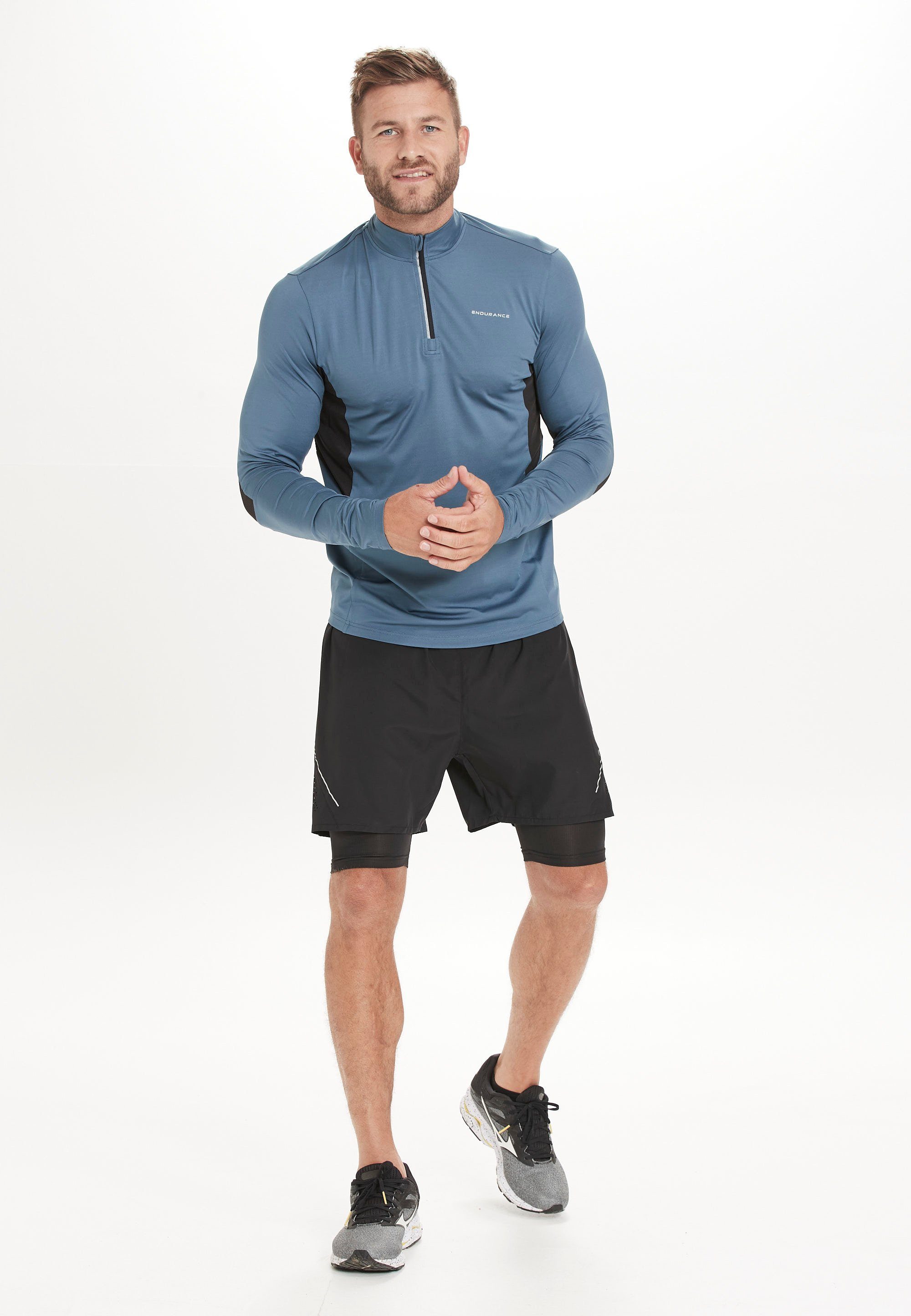 LANBARK mit hochwertiger ENDURANCE Langarmshirt (1-tlg) blau Sportausstattung