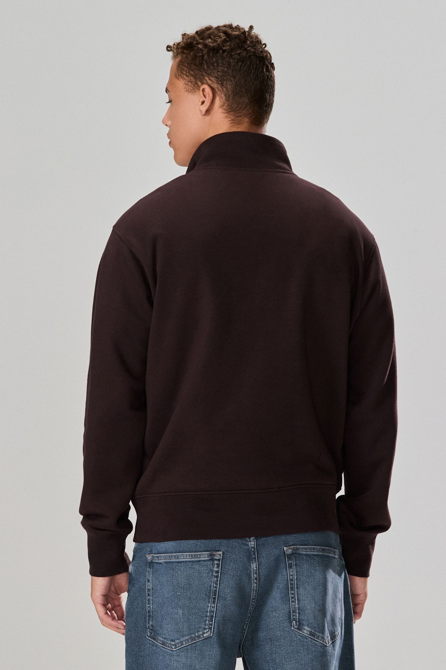 Next Sweater Sweatshirt mit 1/4-Reißverschluss und Baumwolle (1-tlg)