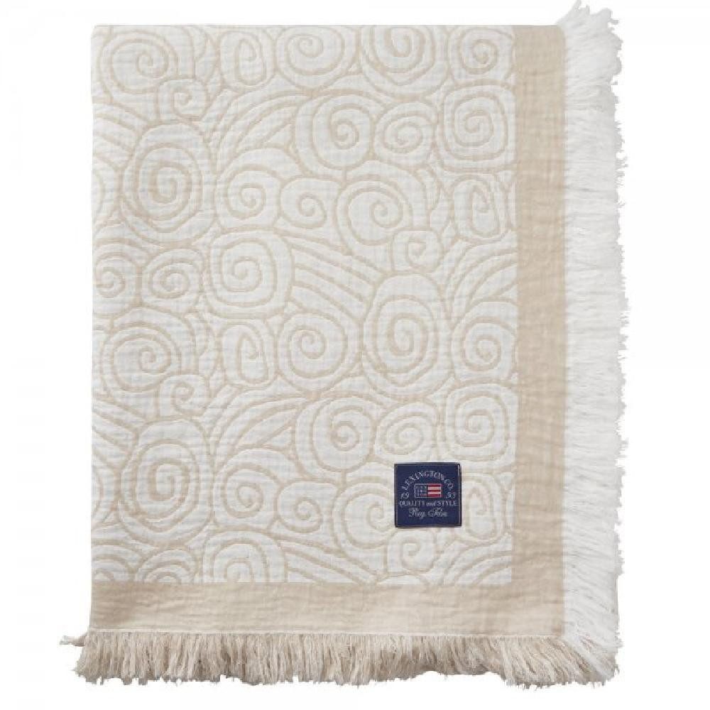 Wohndecke LEXINGTON Tagesdecke Jacquard Organic Cotton Beige/White (160x240cm), Lexington