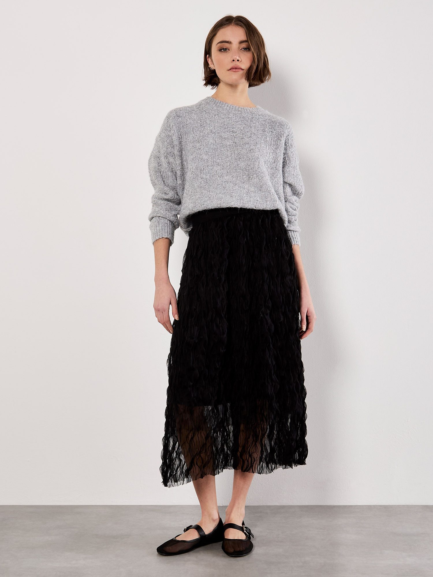 Apricot Rundhalspullover Strickpullover mit Schleife am Rücken günstig online kaufen