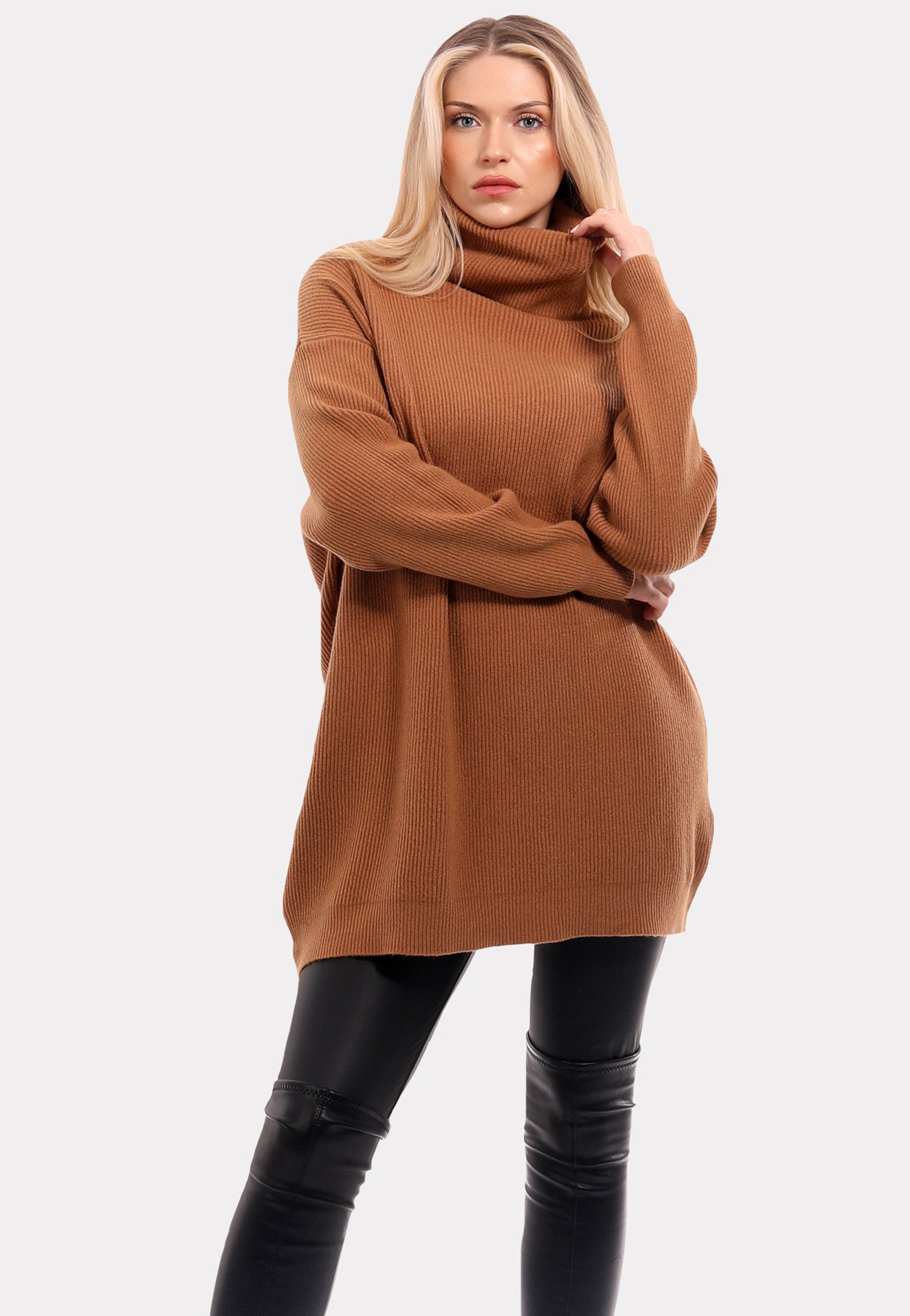 YC Fashion & Style Rollkragenpullover "Chic " Turtleneck Sweater (1-tlg) in Unifarbe beige