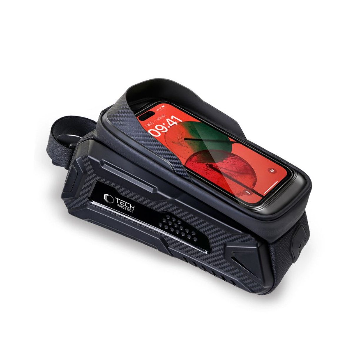 TECH PROTECT Fahrradtasche V2 (Einzelprodukt, Fahrradrahmentasche mit Smartphonehalter), Fahrradtasche mit Touchfenster für Smartphones bis 7 Zoll
