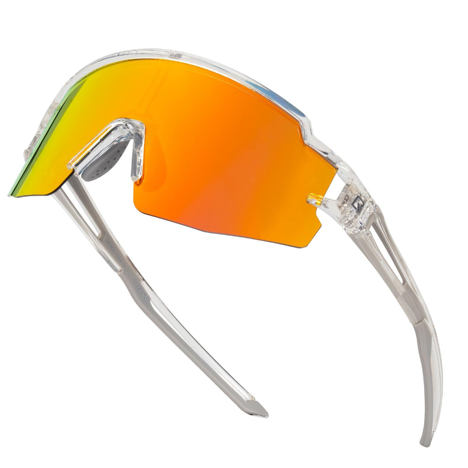 ROCKBROS Fahrradbrille Sportbrille Kinder Outdoor Radfahren Wandern TR90 Rahmen, polarisierte Gläser, UV400 Schutz, winddicht, rutschfest, verstellbar