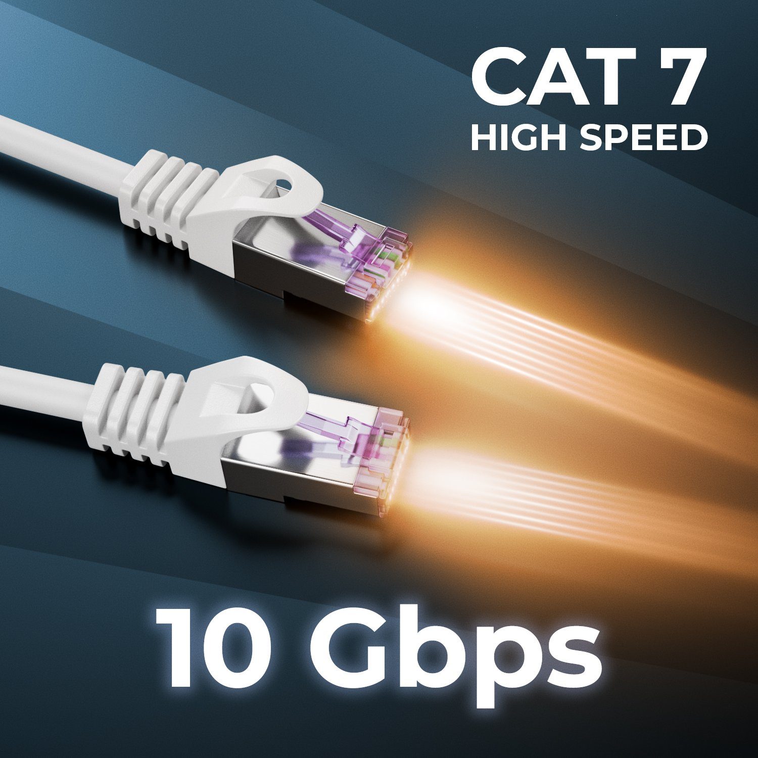deleyCON deleyCON 5m RJ45 Patchkabel SFTP PiMF Netzwerkkabel mit CAT7 Rohkabel LAN-Kabel