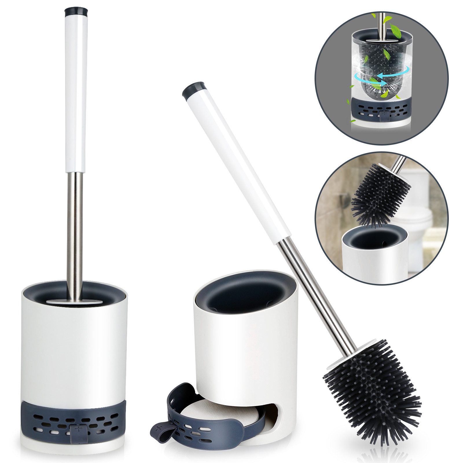 Clanmacy WC-Reinigungsbürste WC-Reinigungsbürste WC Bürste Toilettenbürste aus Silikon Klobürste, (1-tlg)